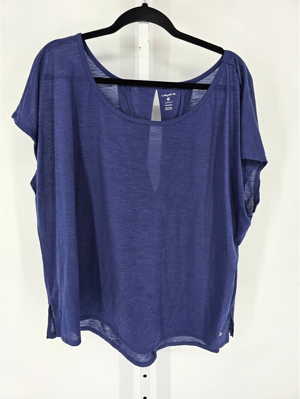 Layer 8 Womens Sz 3X Short Sleeve Athletic T Shirt Loose Fit Purple